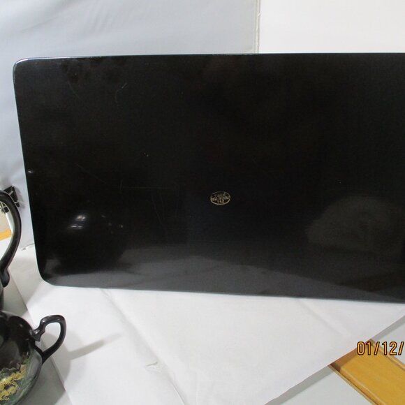 23 Piece Vintage Asian Chinese Black Lacquerware Tea Set Tray Cups Pot Oriental - Picture 5 of 16